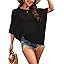 Pink Queen Sheer Beach Cover Ups for Women Crochet See Through Asymmetrical Knit Poncho Tops Crochet Spring Sweater