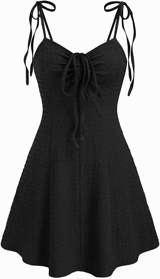 CIDER Women Summer Mini Dresses Cute Short Sundress Casual Tie Strap Sleeveless Dress