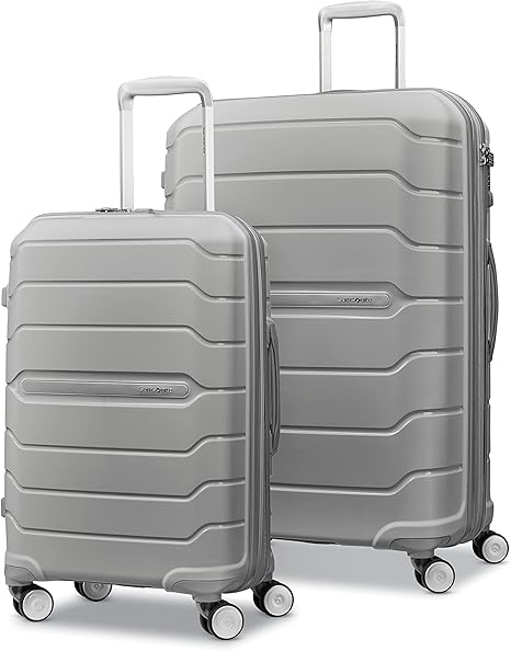 Samsonite Freeform 2-Piece Luggage Set - Carry-On & Large Checked Luggage with Dual Spinner Wheels - Durable Polypropylene Hardshell - TSA Lock, Airline-Approved - Expandable Hard Shell – Black