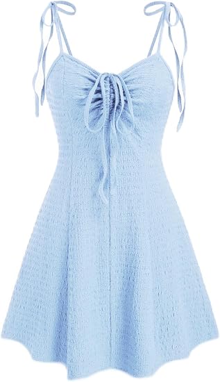CIDER Women Summer Mini Dresses Cute Short Sundress Casual Tie Strap Sleeveless Dress
