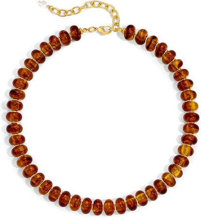 Resin Beaded Choker Necklace for Women, Colorful Lightweight Statement Jewelry for Summer Beach Vacation Styling