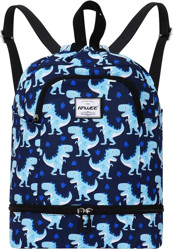 Dry Wet Drawstring Backpack with Shoe Compartment for Women Adjustable Gym Bag