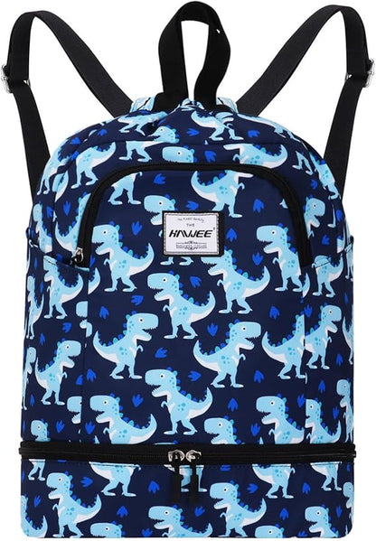 Dry Wet Drawstring Backpack with Shoe Compartment for Women Adjustable Gym Bag