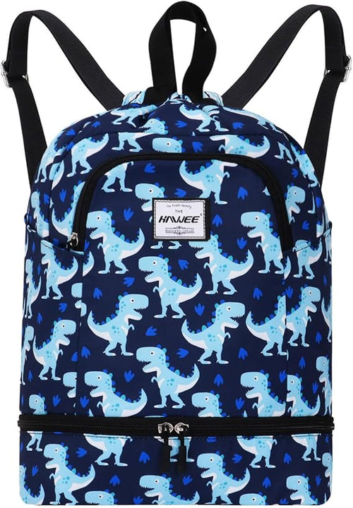Dry Wet Drawstring Backpack with Shoe Compartment for Women Adjustable Gym Bag