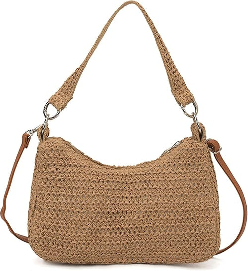 Summer Straw Purses for Women Small Woven Shoulder Bag with Strap Straw Handbags for Vacation