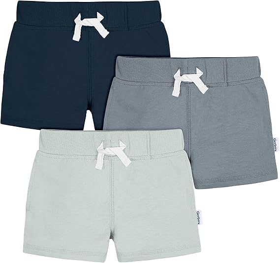 Gerber Baby & Toddler Boys' 3-Pack Pull-On Knit Shorts
