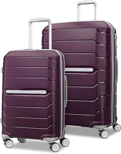 Samsonite Freeform 2-Piece Luggage Set - Carry-On & Large Checked Luggage with Dual Spinner Wheels - Durable Polypropylene Hardshell - TSA Lock, Airline-Approved - Expandable Hard Shell – Black
