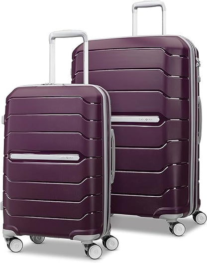 Samsonite Freeform 2-Piece Luggage Set - Carry-On & Large Checked Luggage with Dual Spinner Wheels - Durable Polypropylene Hardshell - TSA Lock, Airline-Approved - Expandable Hard Shell – Black