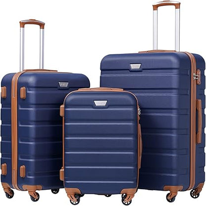 Coolife Luggage 3 Piece Set Suitcase Spinner Hardshell Lightweight TSA Lock