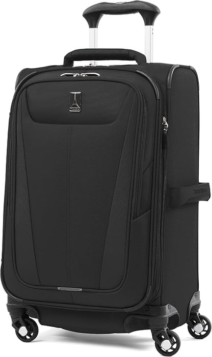 Travelpro Maxlite 5 Softside Expandable Luggage with 4 Spinner Wheels, Lightweight Suitcase, Men and Women, Black, Carry-on 21-Inch