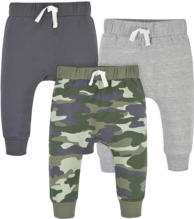 Gerber Baby Boys' Toddler 3-Pack Jogger Pants